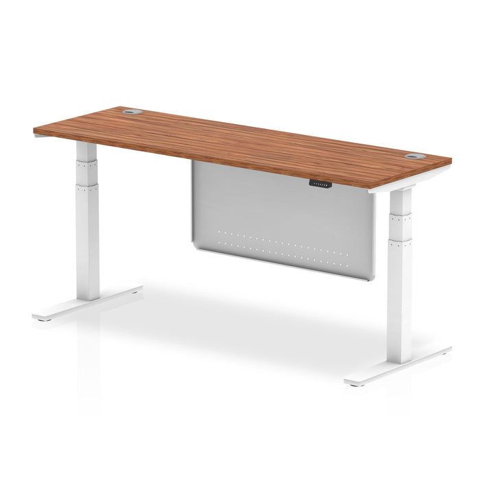 OE - Air Height Adjustable Slimline Desk with Cable Ports with Steel Modesty Panel