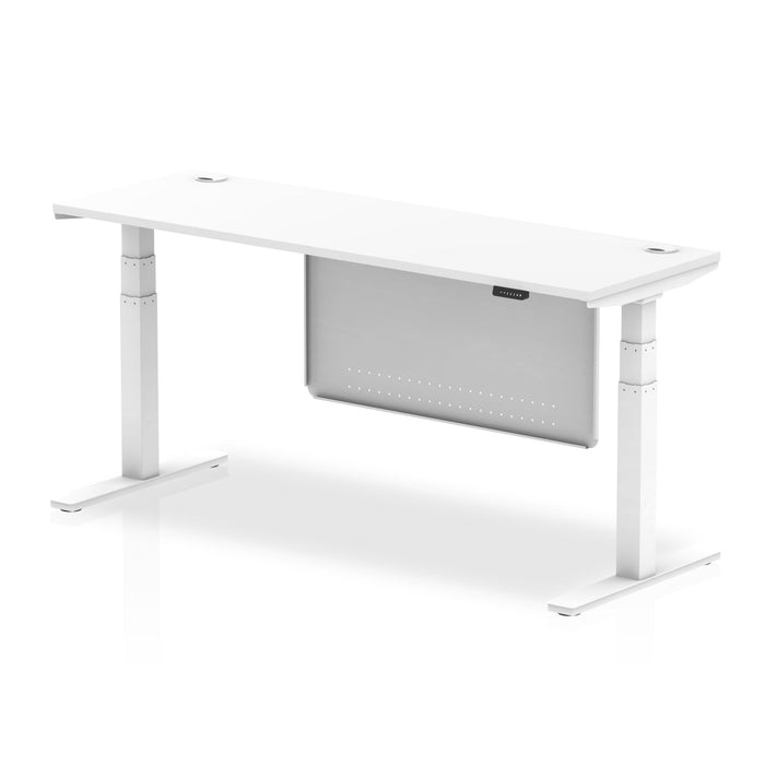 OE - Air Height Adjustable Slimline Desk with Cable Ports with Steel Modesty Panel