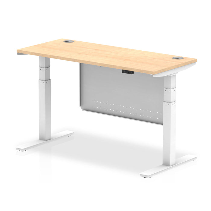 OE - Air Height Adjustable Slimline Desk with Cable Ports with Steel Modesty Panel