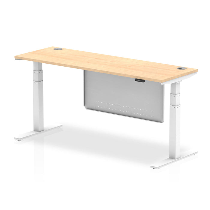OE - Air Height Adjustable Slimline Desk with Cable Ports with Steel Modesty Panel