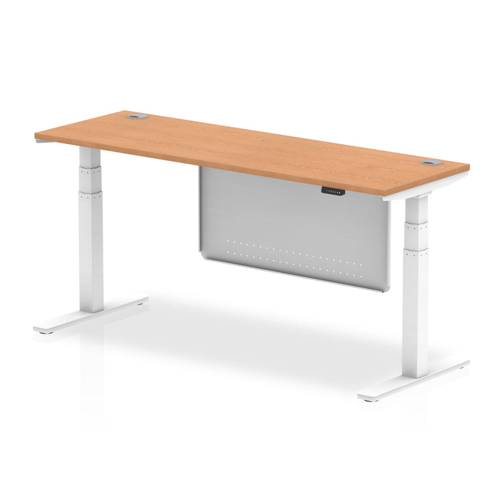 OE - Air Height Adjustable Slimline Desk with Cable Ports with Steel Modesty Panel