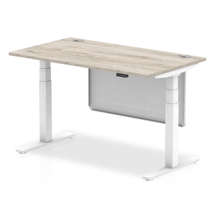 OE - Air Height Adjustable Desk with Cable Ports with Steel Modesty Panel