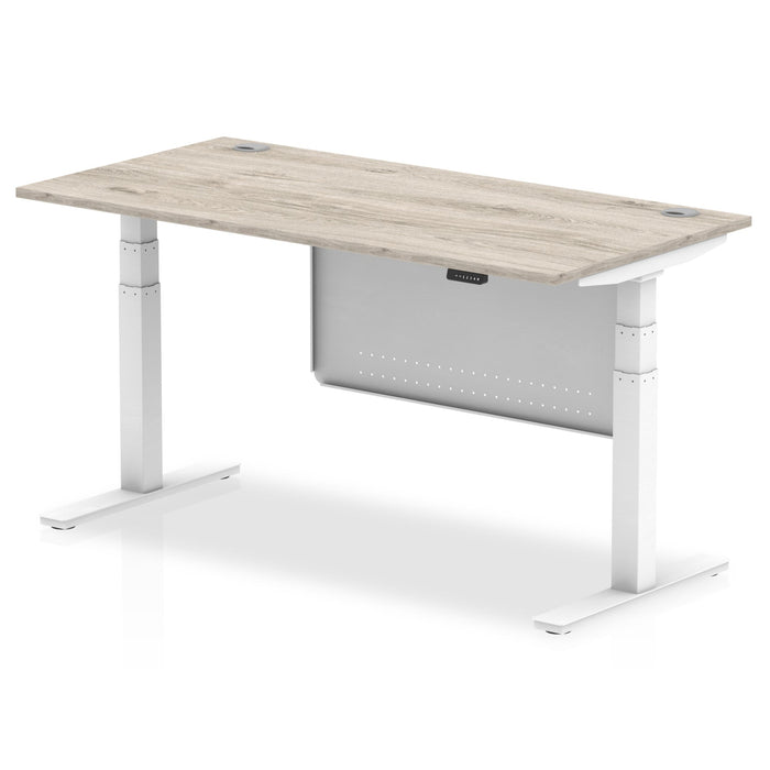 OE - Air Height Adjustable Desk with Cable Ports with Steel Modesty Panel