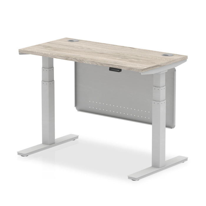OE - Air Height Adjustable Slimline Desk with Cable Ports with Steel Modesty Panel