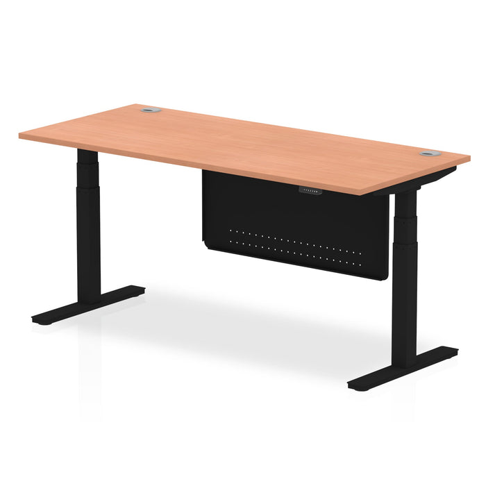 OE - Air Height Adjustable Desk with Cable Ports with Steel Modesty Panel