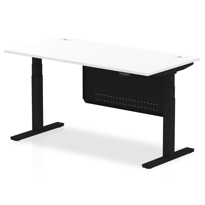OE - Air Height Adjustable Desk with Cable Ports with Steel Modesty Panel
