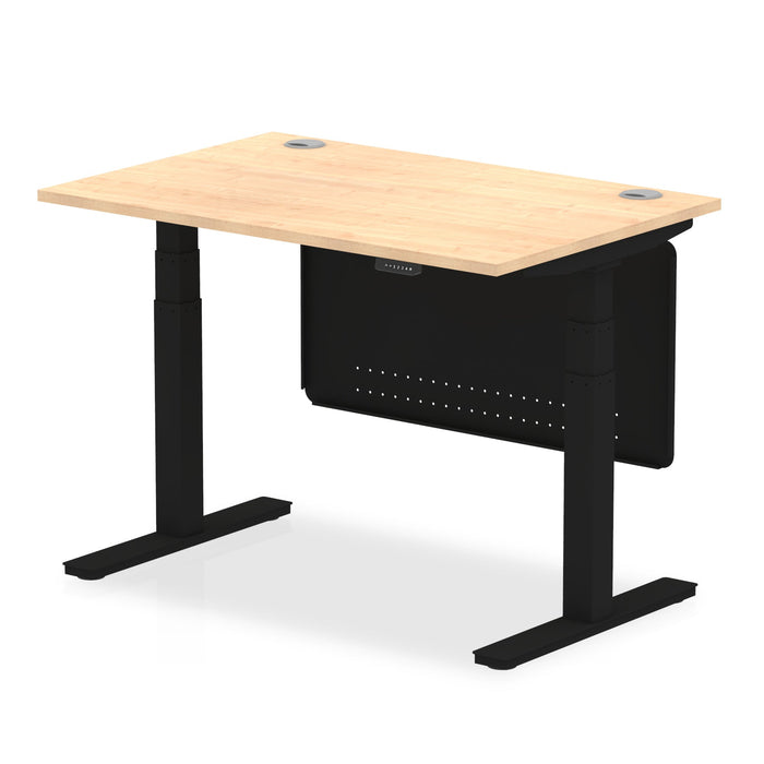 OE - Air Height Adjustable Desk with Cable Ports with Steel Modesty Panel