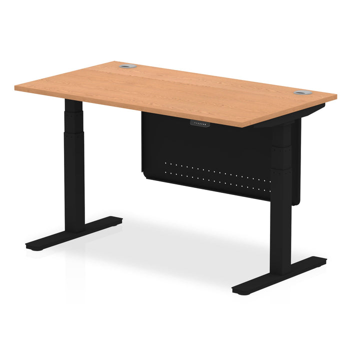 OE - Air Height Adjustable Desk with Cable Ports with Steel Modesty Panel