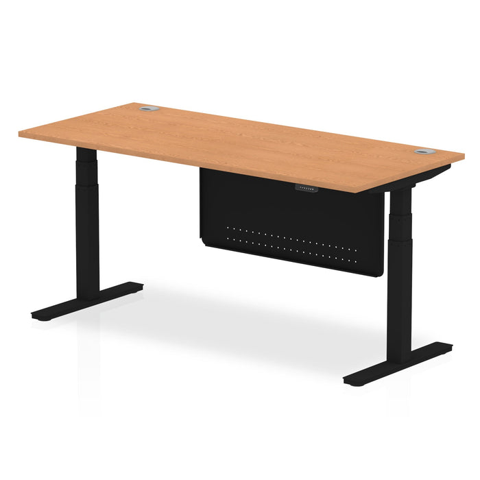 OE - Air Height Adjustable Desk with Cable Ports with Steel Modesty Panel