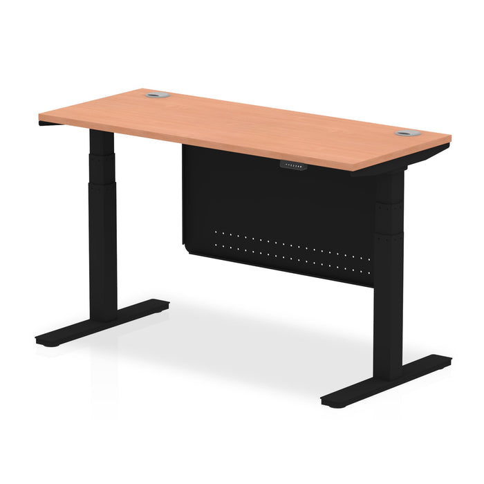OE - Air Height Adjustable Slimline Desk with Cable Ports with Steel Modesty Panel