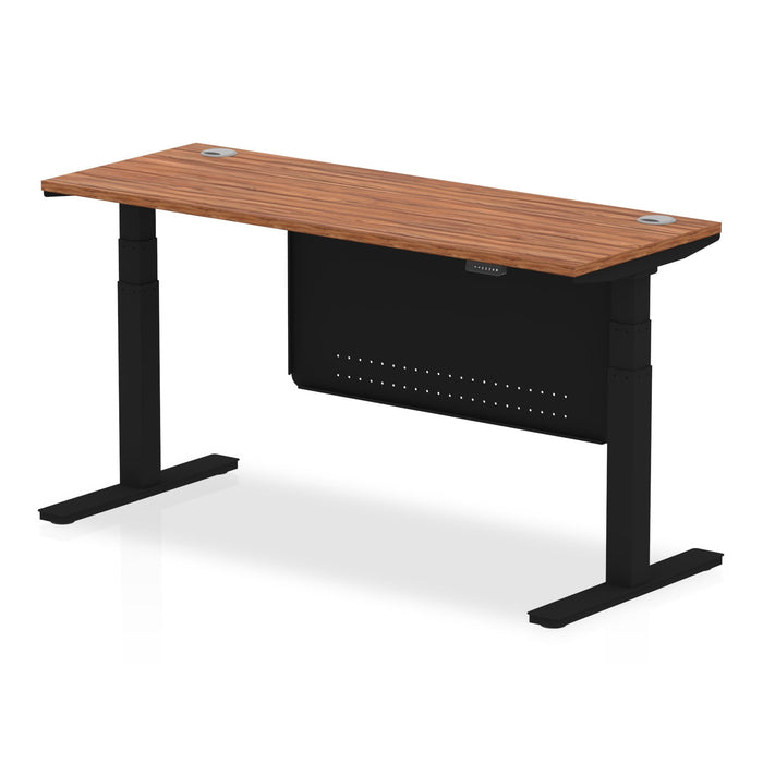 OE - Air Height Adjustable Slimline Desk with Cable Ports with Steel Modesty Panel