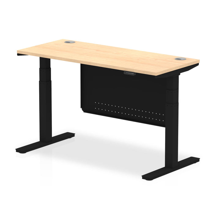 OE - Air Height Adjustable Slimline Desk with Cable Ports with Steel Modesty Panel