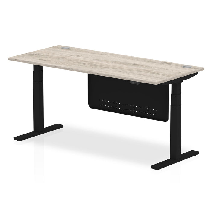 OE - Air Height Adjustable Desk with Cable Ports with Steel Modesty Panel