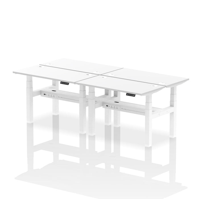 Air Back-to-Back Slimline Height Adjustable Bench Desk - 4 Person