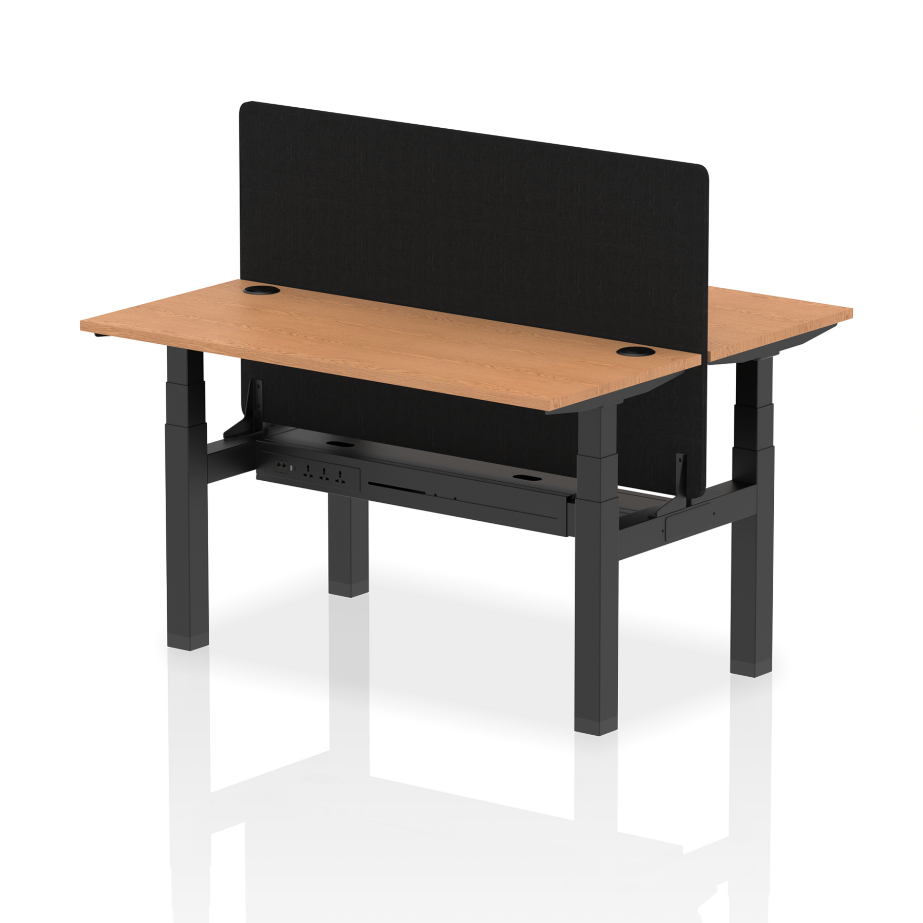 Air Back-to-Back Slimline Height Adjustable Bench Desk - 2 Person with ...