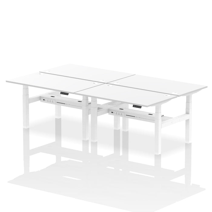 Air Back-to-Back Height Adjustable Bench Desk - 4 Person