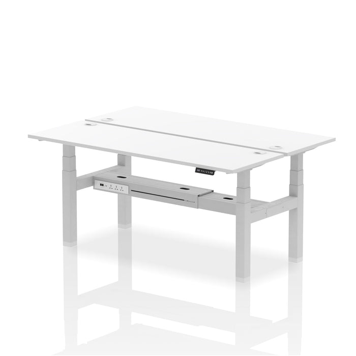 Air Back-to-Back Slimline Height Adjustable Bench Desk - 2 Person