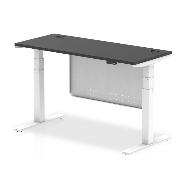OE - Air Height Adjustable Slimline Desk with Cable Ports with Steel Modesty Panel
