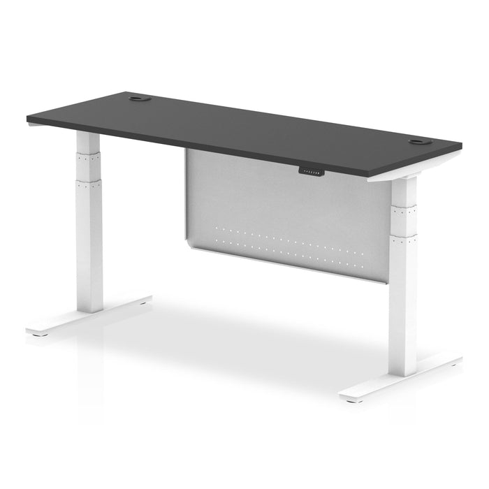 OE - Air Height Adjustable Slimline Desk with Cable Ports with Steel Modesty Panel