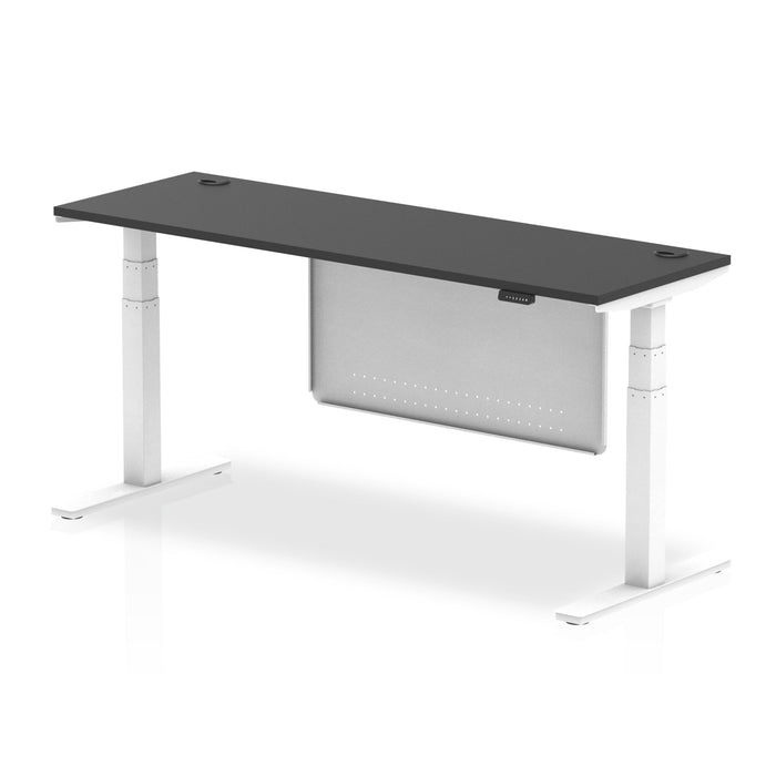 OE - Air Height Adjustable Slimline Desk with Cable Ports with Steel Modesty Panel