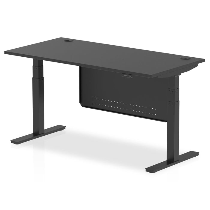 OE - Air Height Adjustable Desk with Cable Ports with Steel Modesty Panel