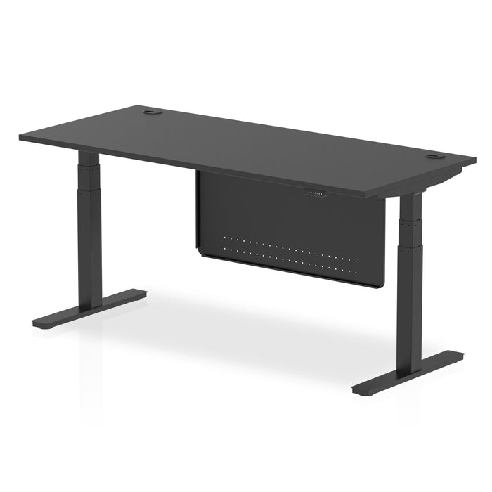 OE - Air Height Adjustable Desk with Cable Ports with Steel Modesty Panel
