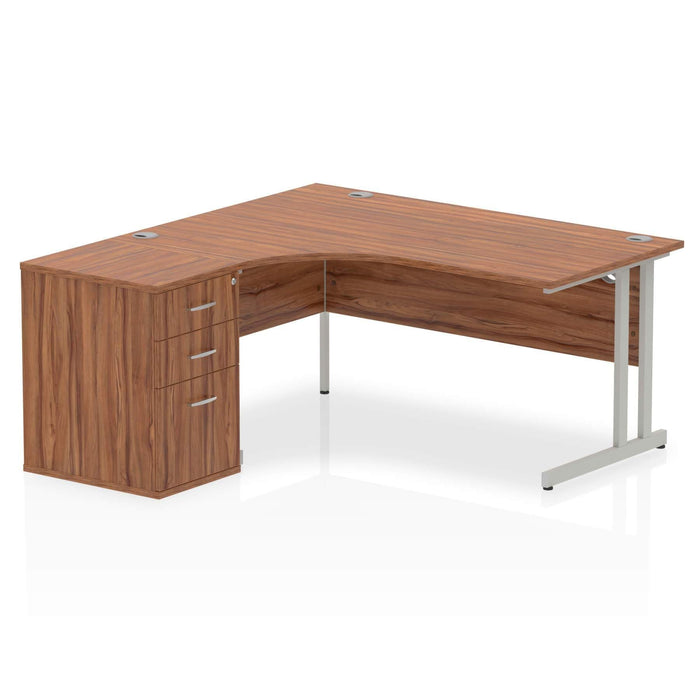 OE - Impulse 1600mm Cantilever Left Crescent Desk Workstation