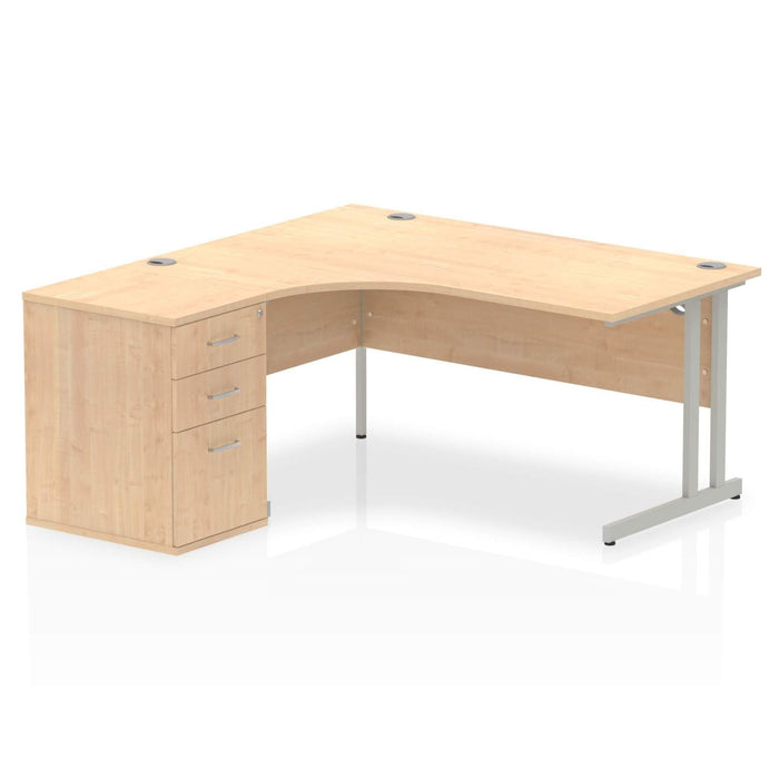 OE - Impulse 1600mm Cantilever Left Crescent Desk Workstation
