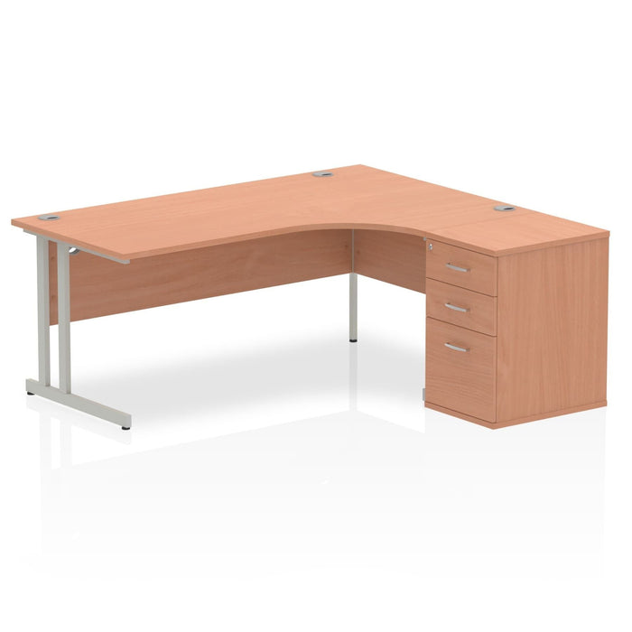 OE - Impulse 1800mm Cantilever Right Crescent Desk Workstation