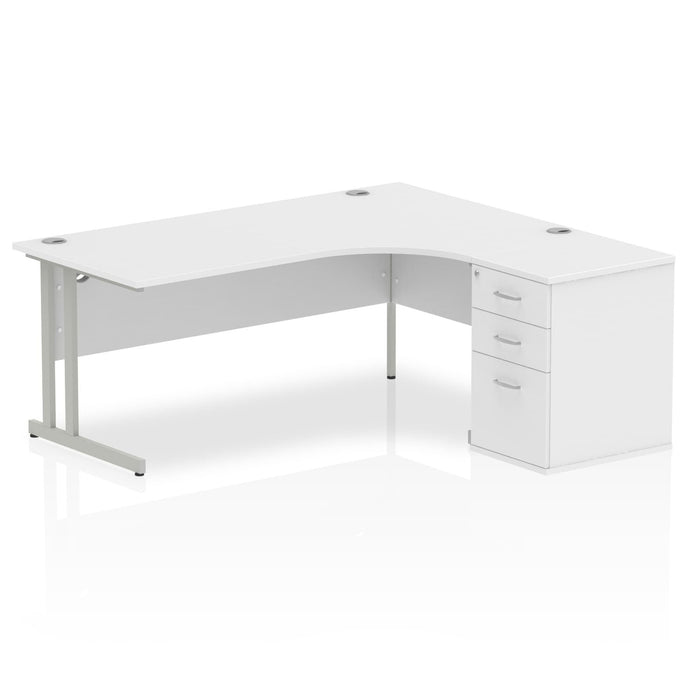 OE - Impulse 1800mm Cantilever Right Crescent Desk Workstation