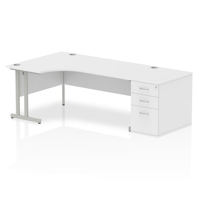 Impulse 1800mm Cantilever Left Crescent Desk Workstation