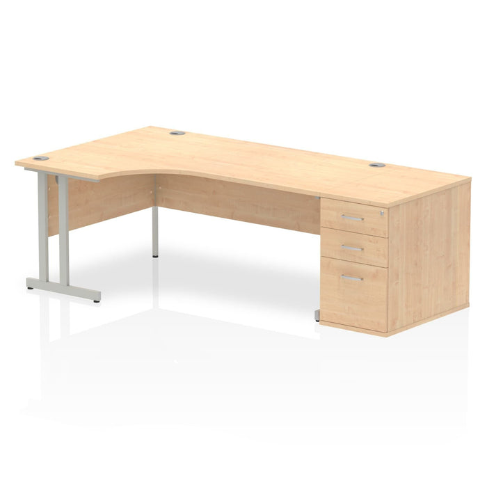 Impulse 1800mm Cantilever Left Crescent Desk Workstation