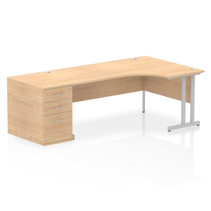 Impulse 1800mm Cantilever Right Crescent Desk Workstation