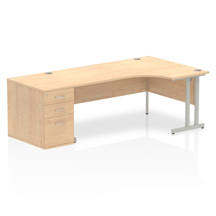 Impulse 1800mm Cantilever Right Crescent Desk Workstation