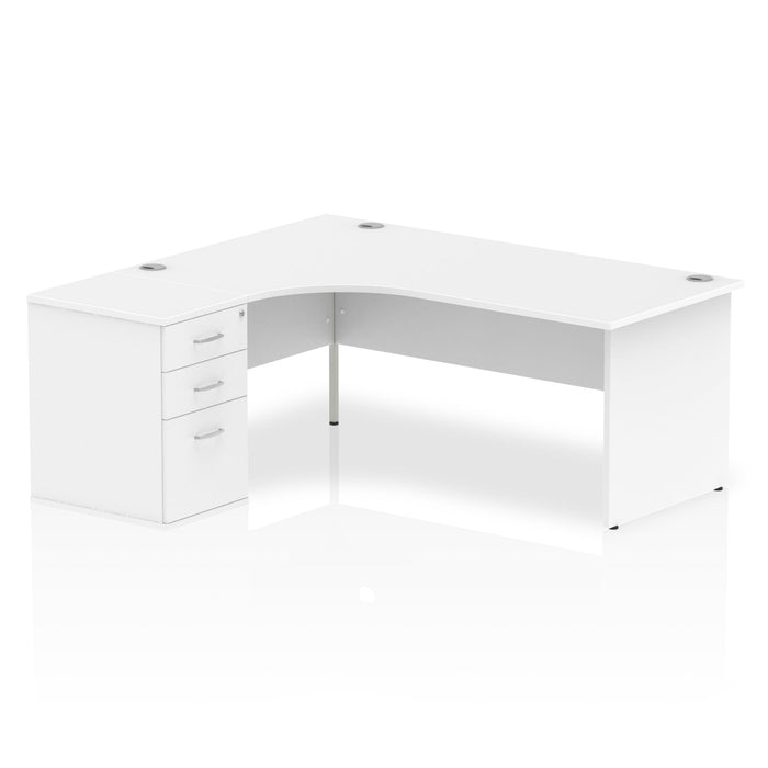 EE - Impulse Panel End Crescent Desk with 600 Deep Desk High Pedestal