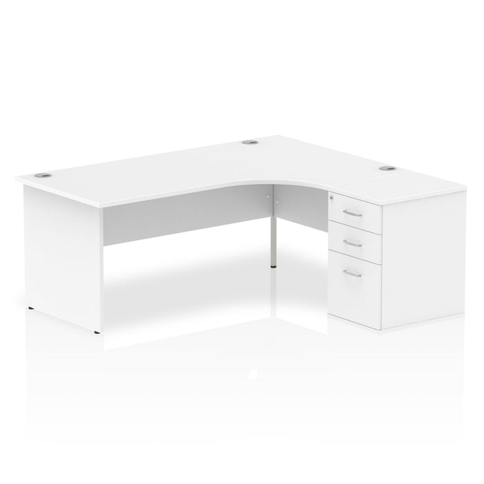 EE - Impulse Panel End Crescent Desk with 600 Deep Desk High Pedestal