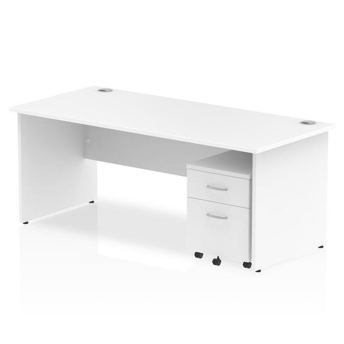 OE - Impulse Panel End Straight Desk With Mobile Pedestal