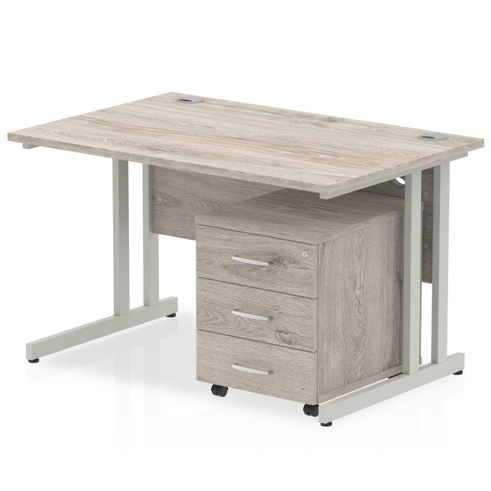 OE - Impulse 1200mm Cantilever Straight Desk With Mobile Pedestal
