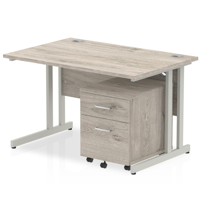 OE - Impulse 1200mm Cantilever Straight Desk With Mobile Pedestal