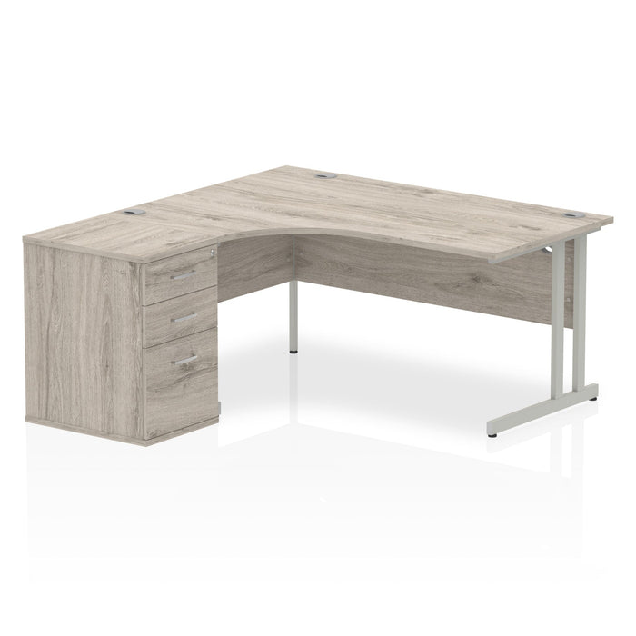 OE - Impulse 1600mm Cantilever Left Crescent Desk Workstation