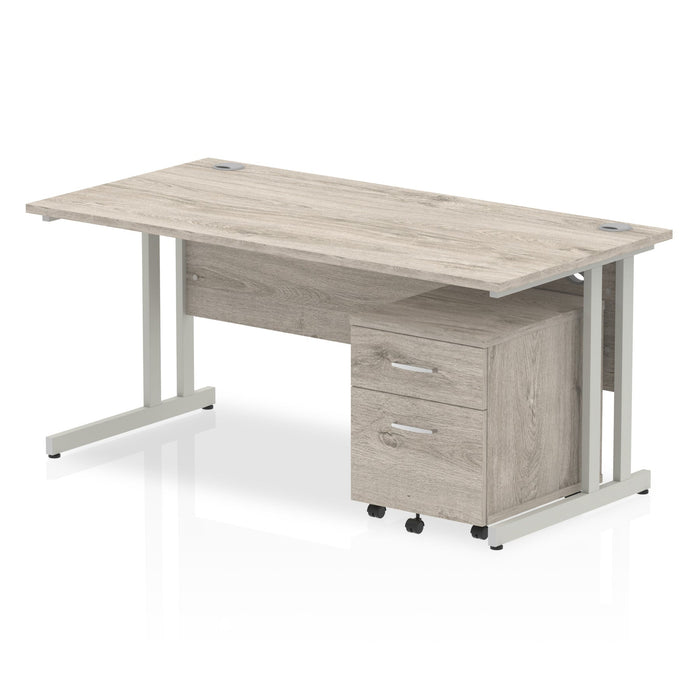OE - Impulse 1600mm Cantilever Straight Desk With Mobile Pedestal