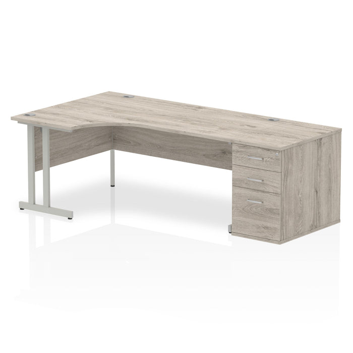 OE - Impulse 1800mm Cantilever Left Crescent Desk Workstation