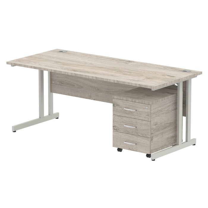 OE - Impulse 1800mm Cantilever Straight Desk With Mobile Pedestal