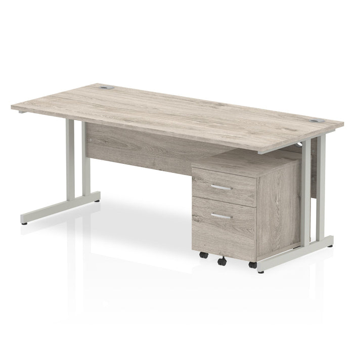 OE - Impulse 1800mm Cantilever Straight Desk With Mobile Pedestal
