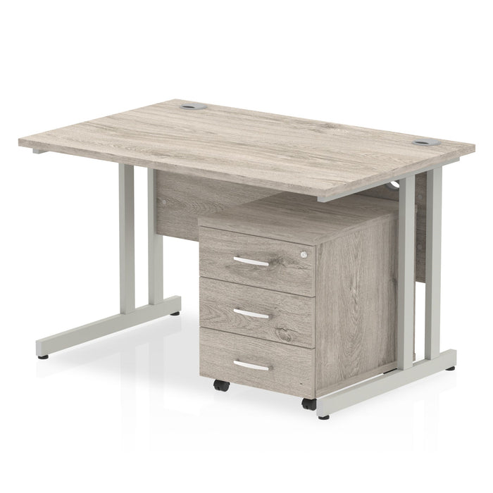 EE - Impulse 1200mm Cantilever Straight Desk With Mobile Pedestal