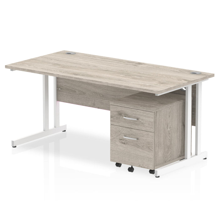 OE - Impulse 1600mm Cantilever Straight Desk With Mobile Pedestal