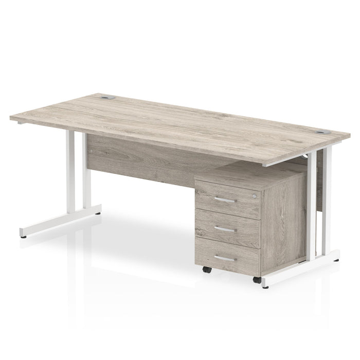 EE - Impulse 1800mm Cantilever Straight Desk With Mobile Pedestal