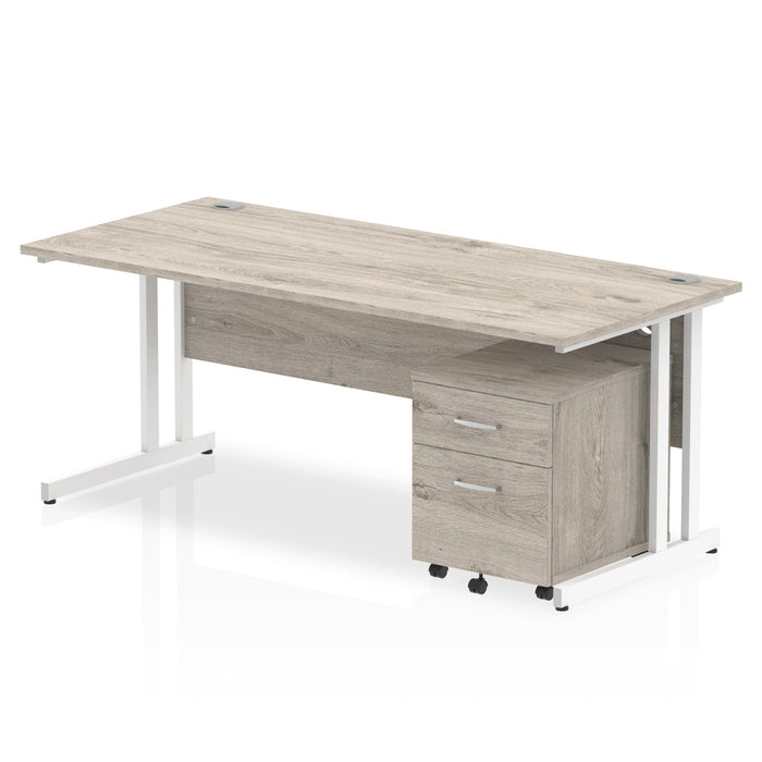OE - Impulse 1800mm Cantilever Straight Desk With Mobile Pedestal