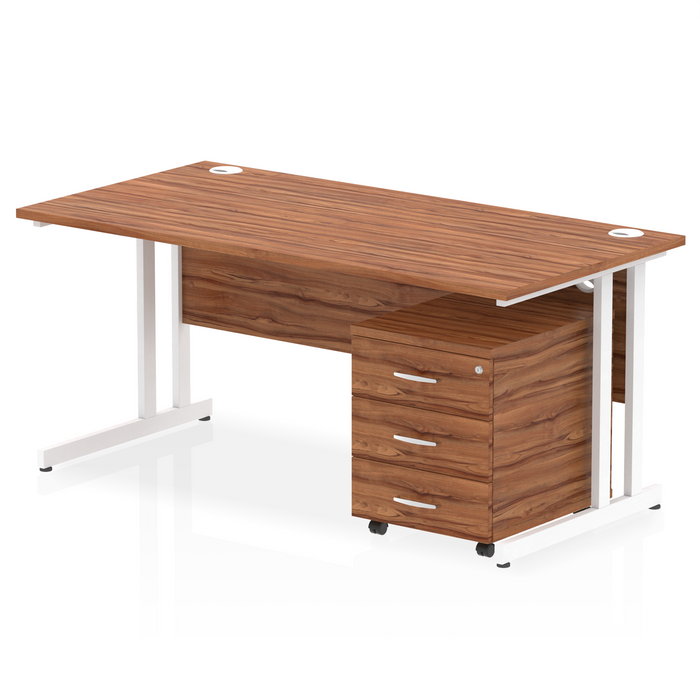 OE - Impulse 1600mm Cantilever Straight Desk With Mobile Pedestal