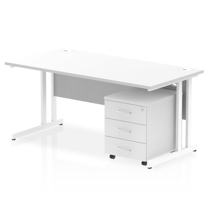 EE - Impulse 1600mm Cantilever Straight Desk With Mobile Pedestal